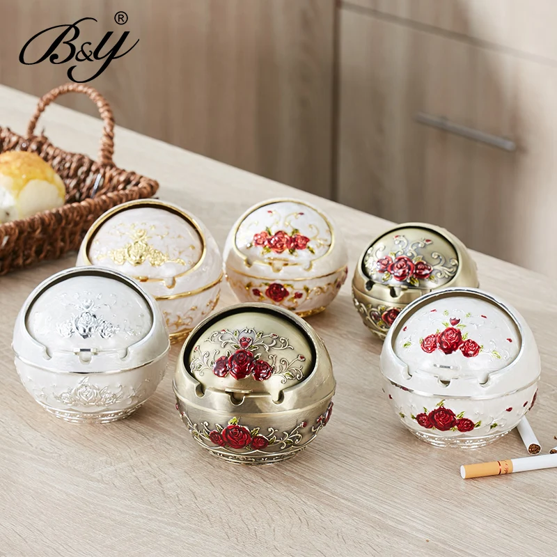 Шаровая металлическая пепельница с крышкой зажигалки аксессуары для курения