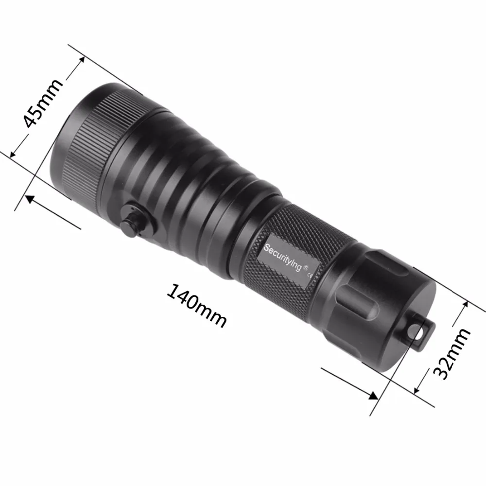 

SecurityIng 120 Degrees Angle Scuba 2x XM-L2(U4) White + 2x XP-E R5 Red LEDs 1500LM Diving Photography Video Flashlight