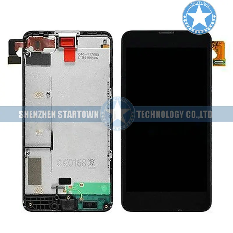 

Black Full Completed LCD Display Screen Touch Digitizer Glass Assembly With Frame For Nokia Lumia 630 635 636 638
