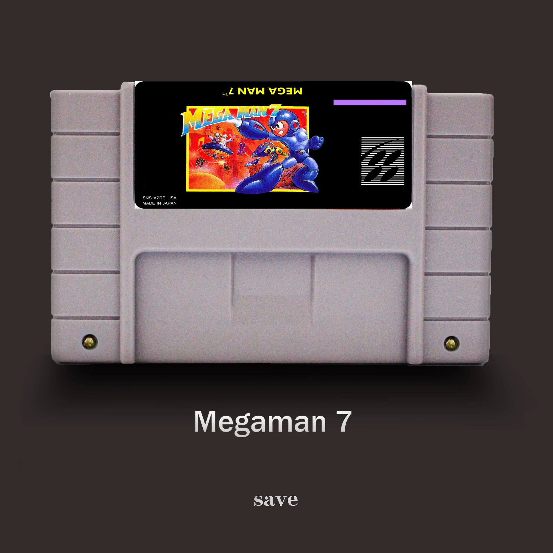 

megaman 7-16 bit For USA NTSC Game Player Big Gray Game Card