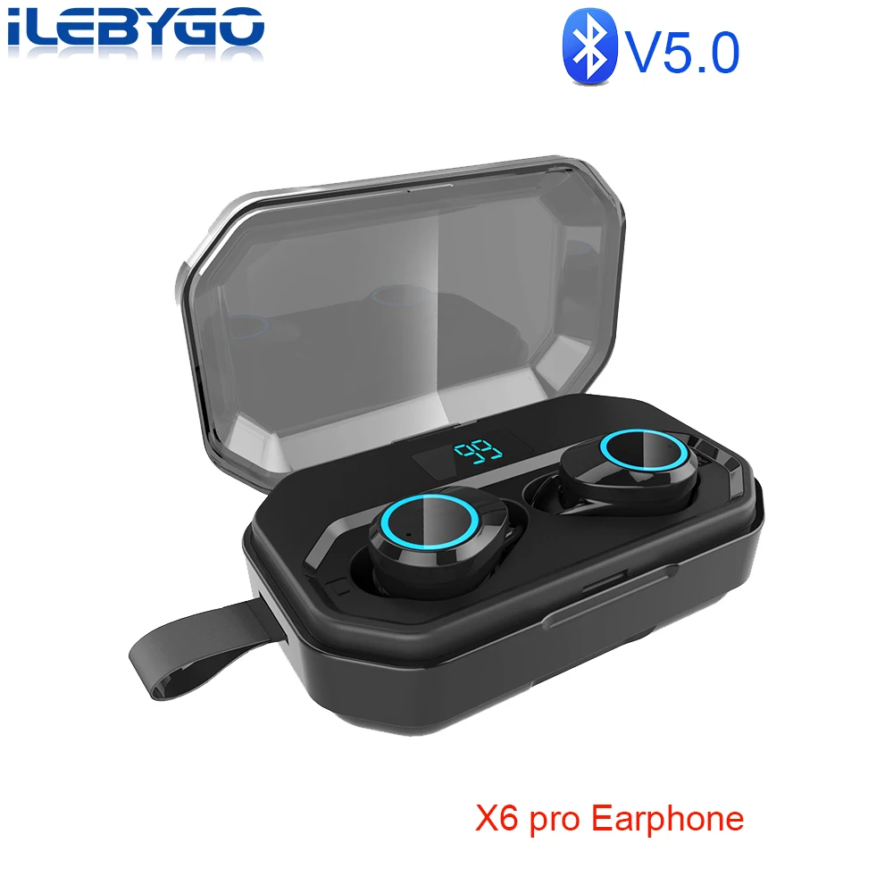 Новые наушники X6 Pro TWS 5 0 Bluetooth гарнитура беспроводные IPX7 водонепроницаемые стерео