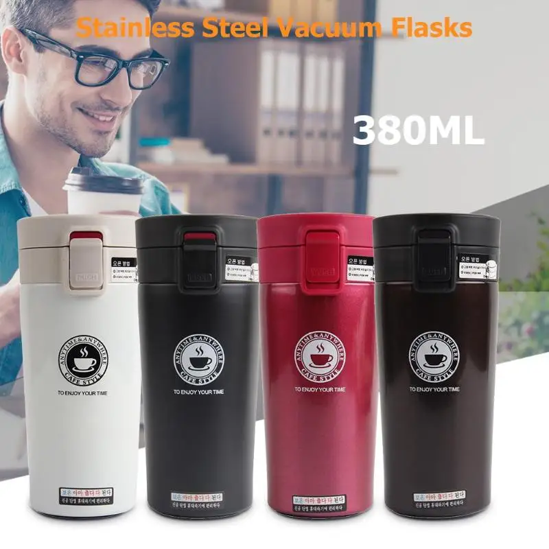 

380ml Double Layers Stainless Steel Thermo Cups Mug Bottle Vacuum Flasks Stainless Steel Travel Vacuum Flask Thermo Water Bottle
