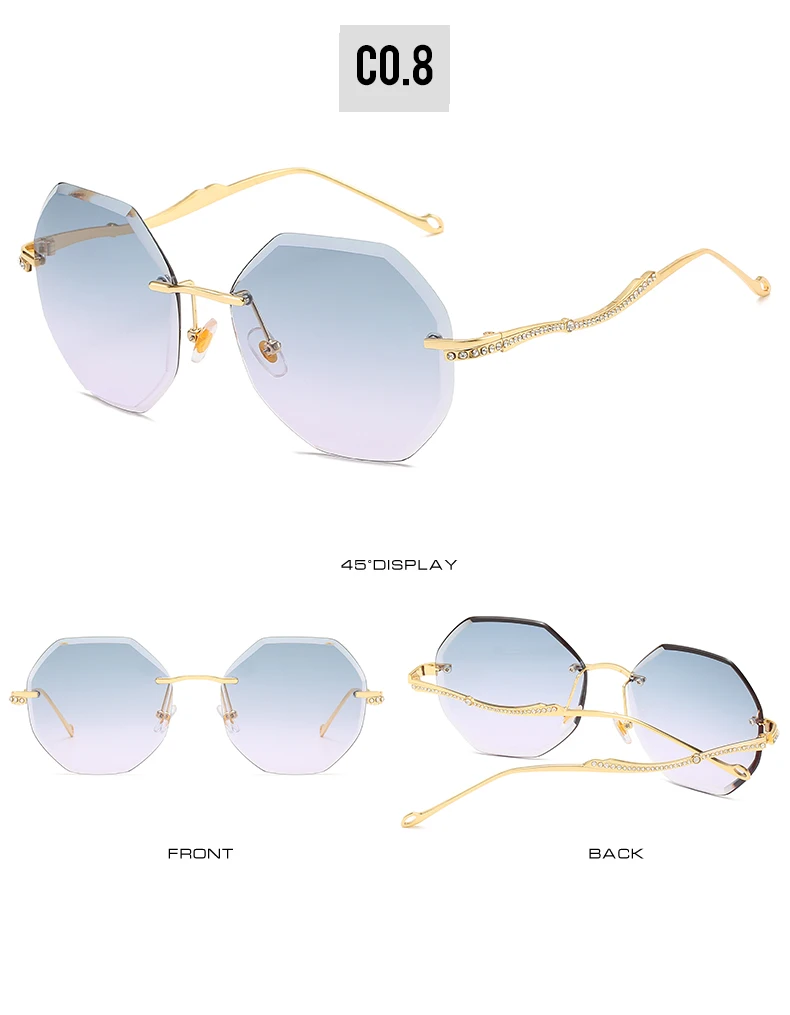 rimless women sunglasses luxury deisgner with diamond metal temple (15)