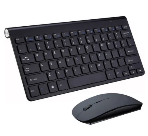 2,4G Беспроводная клавиатура с мышкой, мини мультимедийный Набор для ноутбука, ноутбука Mac, настольного ПК, телевизора, офисные портативные принадлежности - Цвет: black KB and mouse