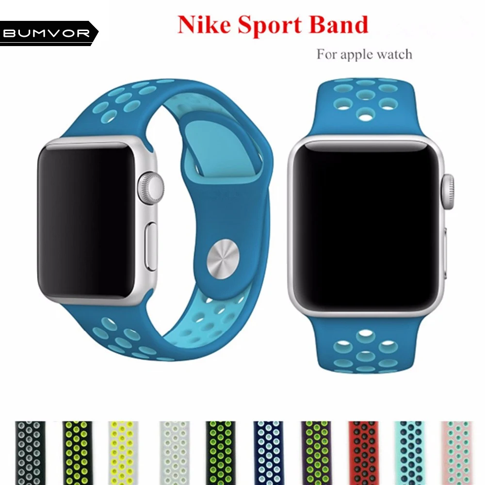BUMVOR Silicone strap For Apple Watch Band 42 mm/38 Sport Band For Apple Watch Strap For iwatch band Nike ML size Series 1/2 apple-bands-series- : image BUMVOR Silicone strap For Apple Watch Band 42 mm/38 Sport Band For Apple Watch Strap For iwatch band Nike ML size Series 1/2 apple-bands-series-