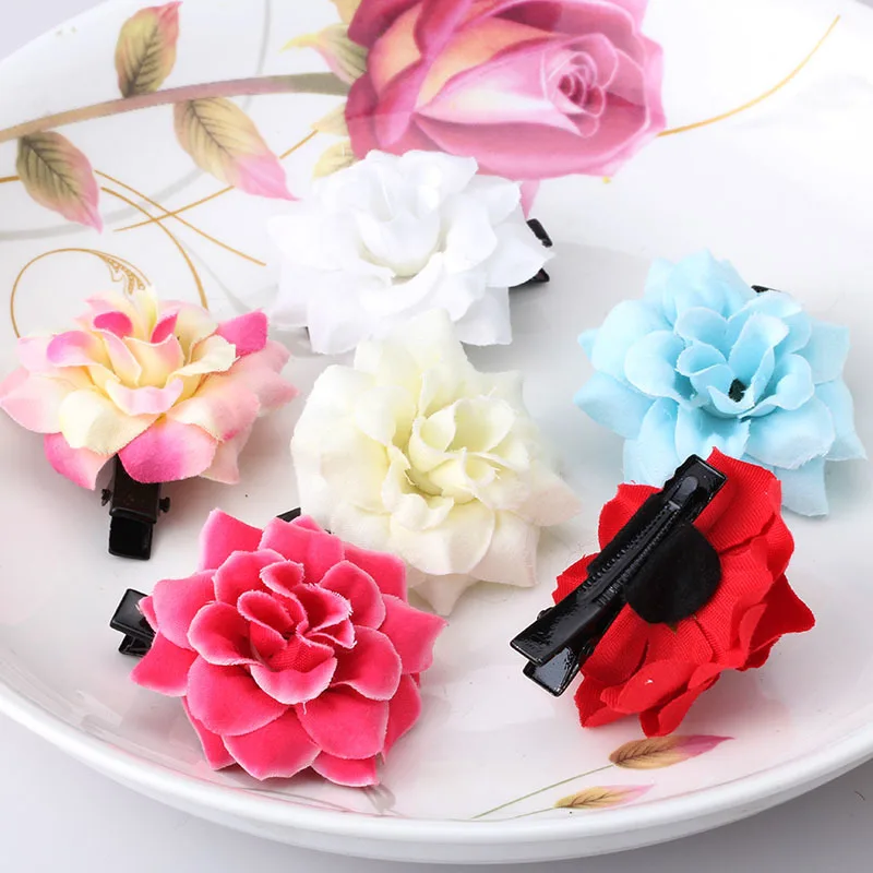 

1PC Baby Girls Fabric Peony Flower Headwear Hairpins Children Accessories Ornaments Hair clip for Princess Dress
