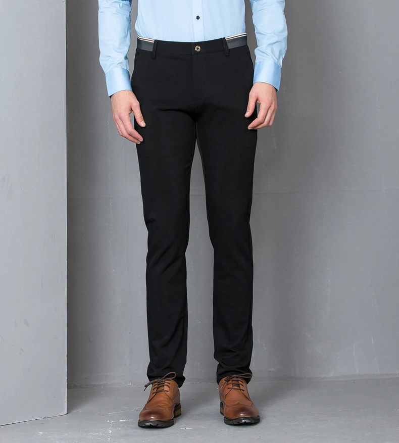 Новые мужские платье Штаны Большие размеры бархат прилив обтягивающие штаны мужские тонкие черные брюки