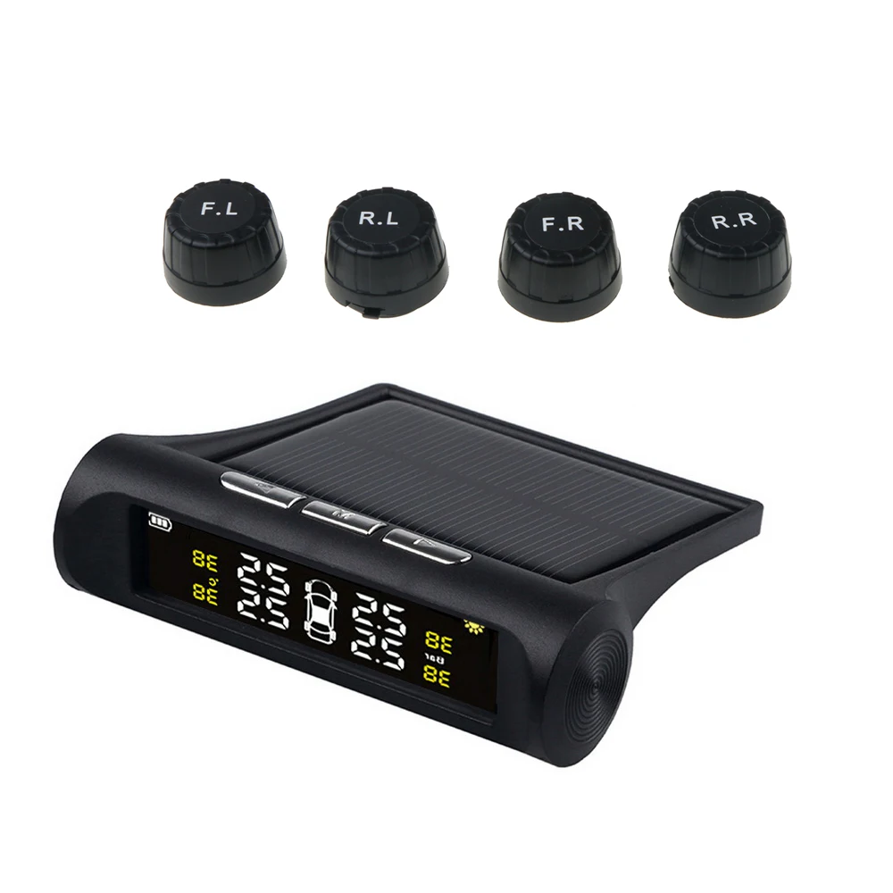 

Solar Power Car TPMS Tyre Pressure Monitoring System charging Real-time Monitoring Tire Security Alarm Systems
