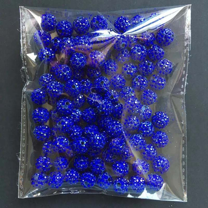 100 шт. 10 мм 6 рядов Высокое качество Micro Crystal мозаичный шар бисера для браслет DIY Цепочки и ожерелья драгоценность решений - Цвет: dark blue