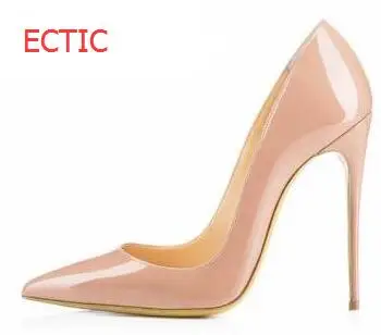 

2018 Brand Shoes Women High Heels Pumps High Heels 12CM Women Shoes Party Wedding Shoes Pumps Black patent leather Shoes