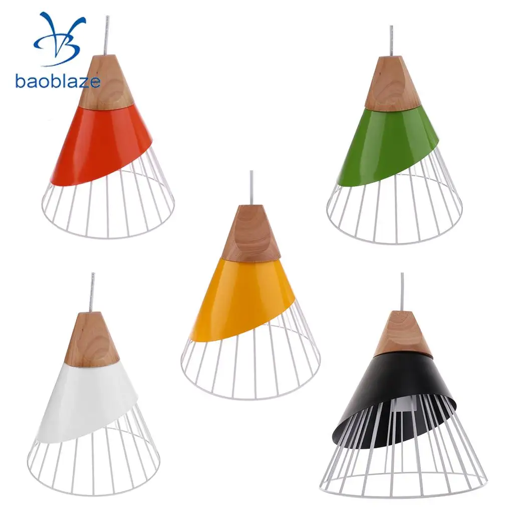 E27 Chandelier Shade Decor Home Iron Wood Lighting Chandelier Fixture