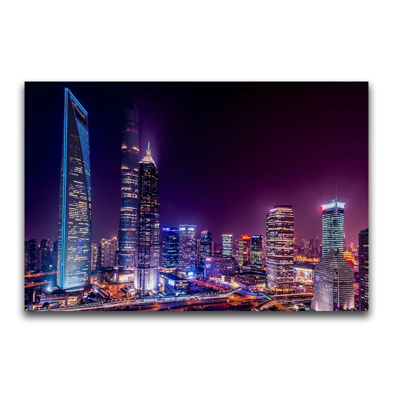 Full Square Diamond embroidery Cross stitch scenery Full Round Diamond painting Night city DIY 3D Diamond mosaic color