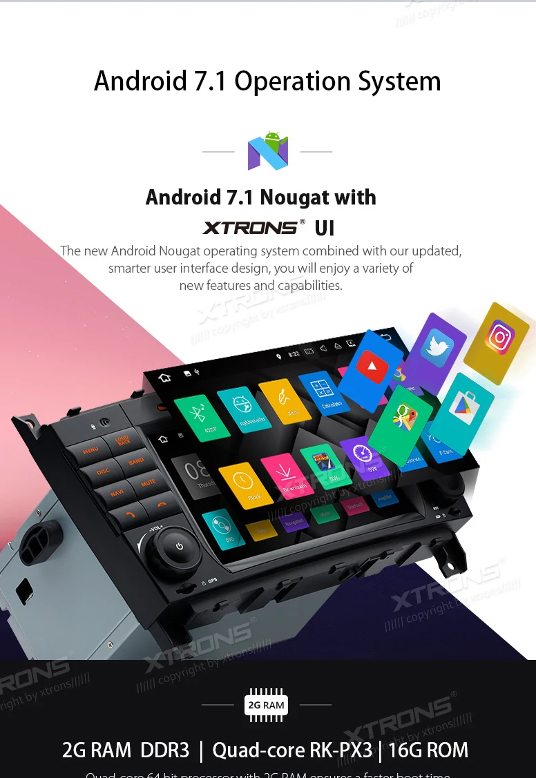 Cheap XTRONS 2 Din 7" HD Android 7.1 Radio GPS HDMI Car DVD Player for Mercedes Benz W209 W203 C180 C200 C220 C230 C240 C250 C270 W463 4
