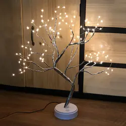 Светильник-ветка в помещении теплый белый домашний декор прочный офисный Настольный Снег дерево огни вечерние бонсай ночной подарок на