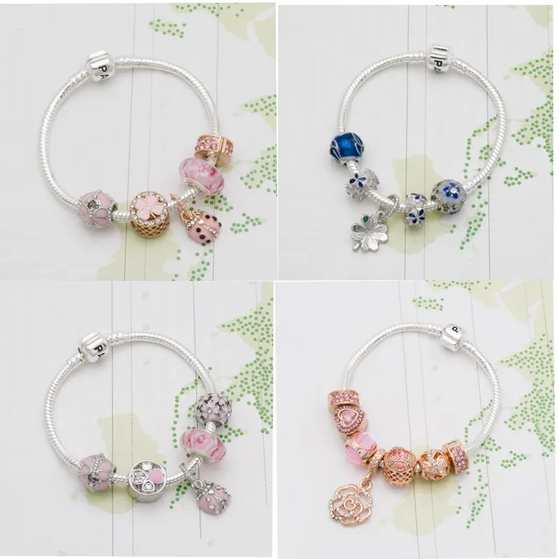 

Mingshang wholesale 5design new women charm bracele butterfly and love bracelet Femme Jewelry gifts