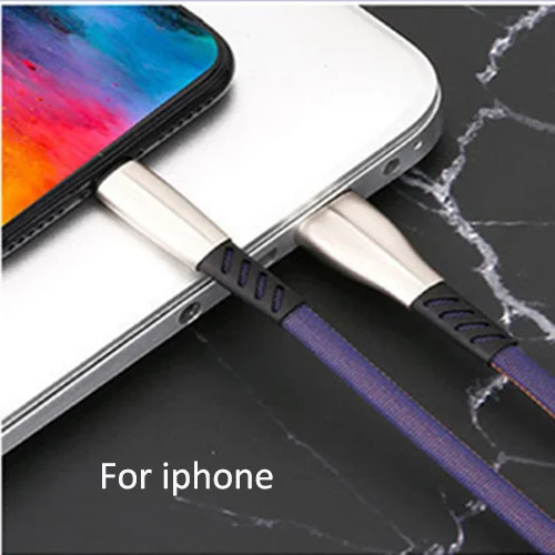 1 м Micro USB кабель 3A Быстрая зарядка для iPhone XS XR 8 Plus Реверсивный кабель для передачи данных type C для samsung для Xiaomi для huawei P8 - Цвет: For ios-blue