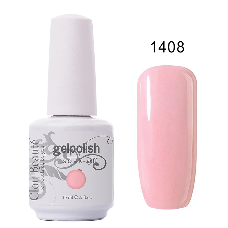 Гель-лак для ногтей от Clou Beaute, профессиональный светодиодный УФ-Гель-лак для ногтей, Полупостоянный розовый золотистый лак, впитывающий гель, эмаль - Цвет: 1408
