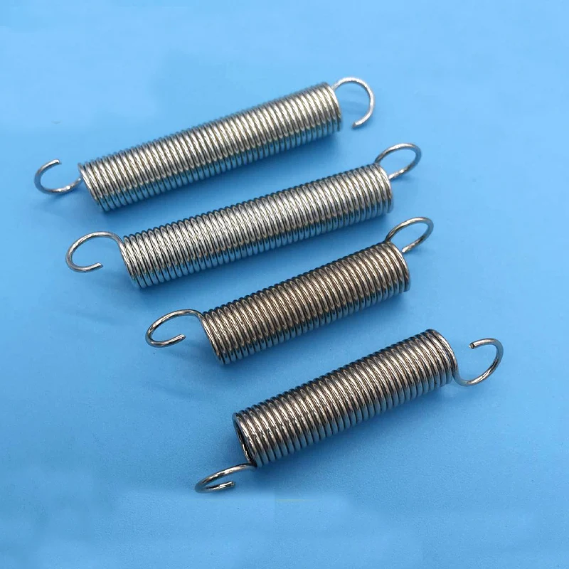 Electroplating Nickel Zinc Extension Spring 0.8mm Line Diameter*7.0mm Outer Diameter Draw Pullback Drag with Hook 10pcs | Обустройство