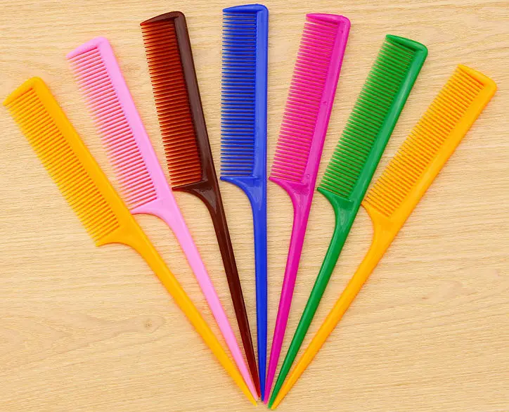 5pcs Colorful Hair Pointed tail Comb nicety type clip design brush