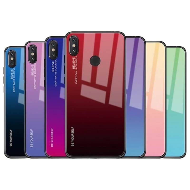 Чехол для телефона с градиентом Estojo Huawei P30 Pro Lite Mate 20 P Smart 2019 Nova 4 3i закаленное