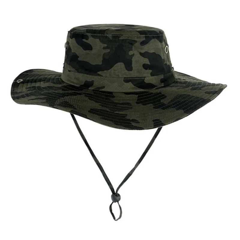 High quality outdoor sun protection camouflage fisherman hat comfortable breathable cool fishing cap great gift