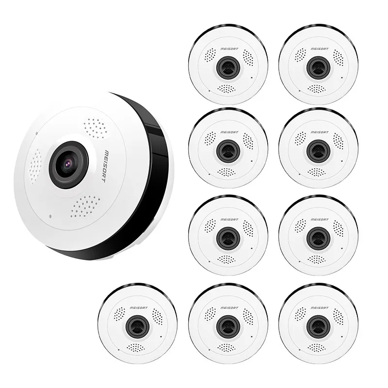 

10pcs Meisort VR13 Wifi Camera 360 Degree Fisheye Video 960P Surveillance Night Vision Camera Baby Monitor Wireless Mini Camera