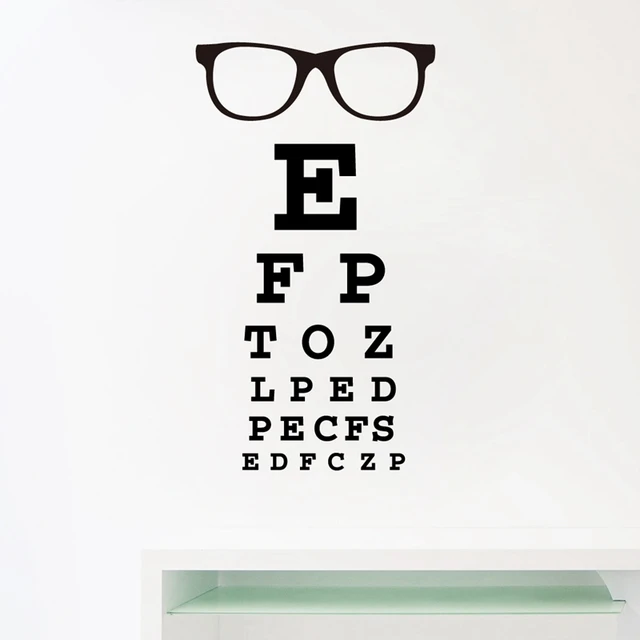 Gles Eye Chart Letters Art Wall Decal Eyewear Specs Frames Vinyl Gles Eye Chart Letters Art Wall Decal Eyewear Specs Frames Vinyl Sticker Doctor Optometry Optical Window Door Decor
