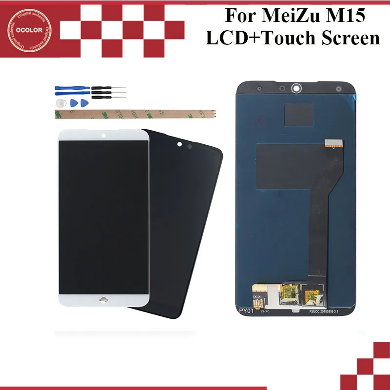

ocolor For MeiZu M15 LCD Display and Touch Screen 5.46 inch Mobile Phone Accessories Assembly For MeiZu M15 With Tools +Adhesive