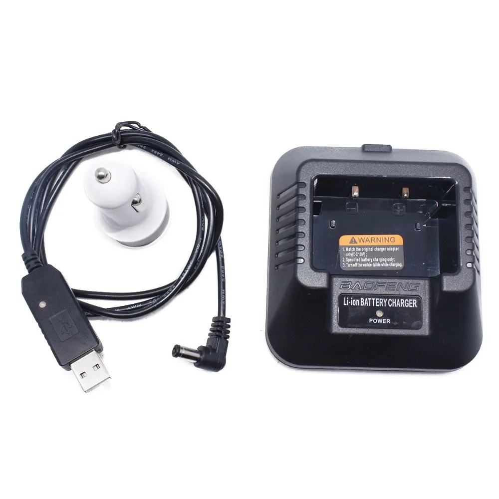 BaoFeng USB кабель зарядное устройство с индикатором + автомобильный прикуриватель