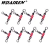 10Pcs/lot 3 Way T-shape Cross-line Rolling Swivel With Pearl Beads Fishing Swivels Fishhooks Fishing Connector accessories ► Photo 1/3