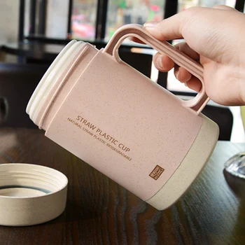 

Minimalism Milk Beer Coffee Mug Ceramic Handle Cup Travel Coffee Mug With Silicone Lid For Tea Light Insulation