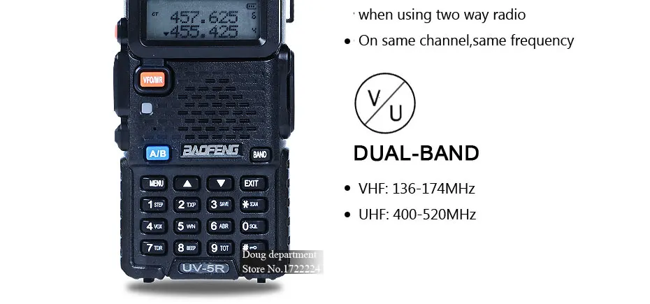 Baofeng UV-5R рация 128 Двухдиапазонная радиостанция UHF& VHF 136-174MHz& 400-520MHz pofung UV 5R охотничий портативный Радиоприемник