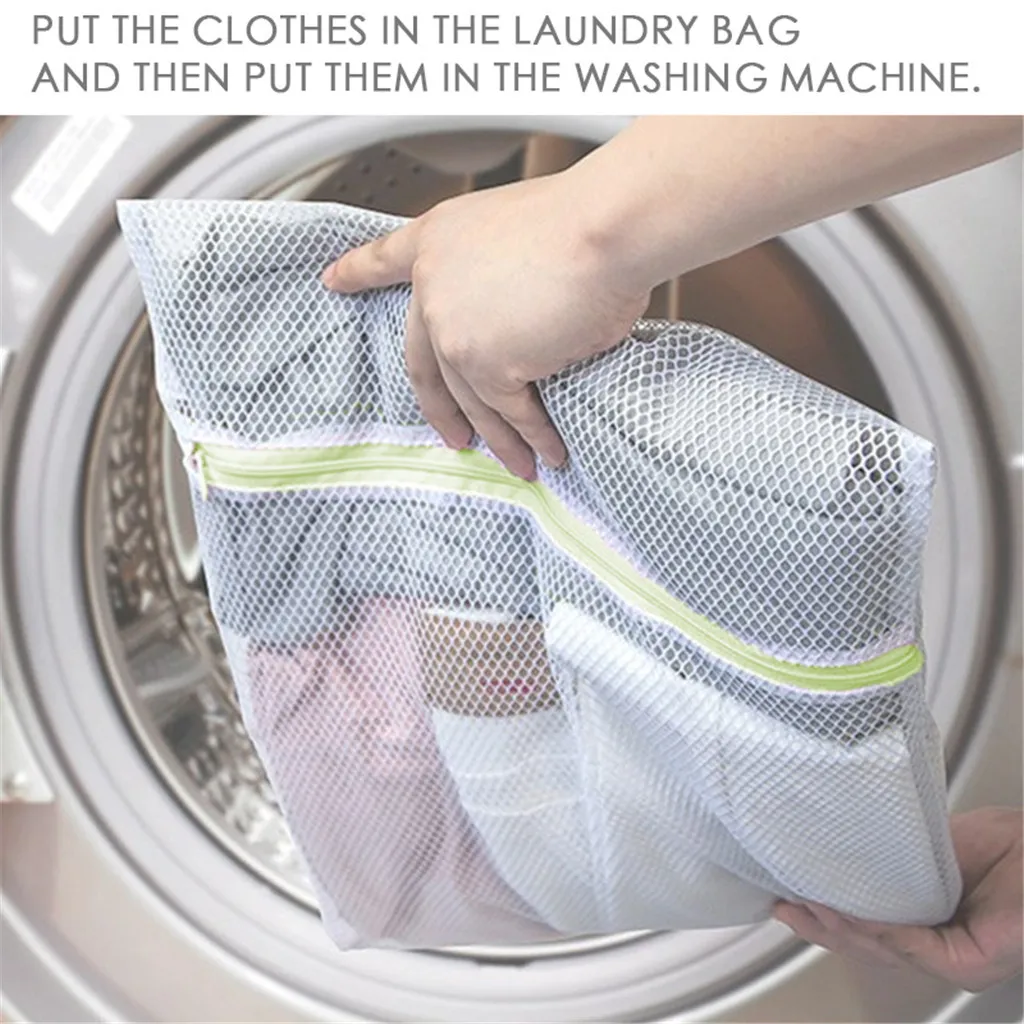 Zippered Net Mesh Wash Bag Laundry Washing Socks Bra Lingerie Clothes Set US 
