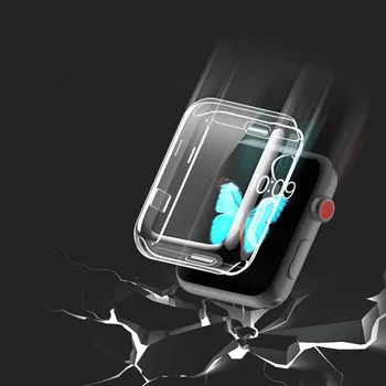 

Transparent TPU Soft Case Thin Full Shell Frame For iwatch Apple Watch Series 1/2/3 38mm 42mm Screen Protector Cover Protection