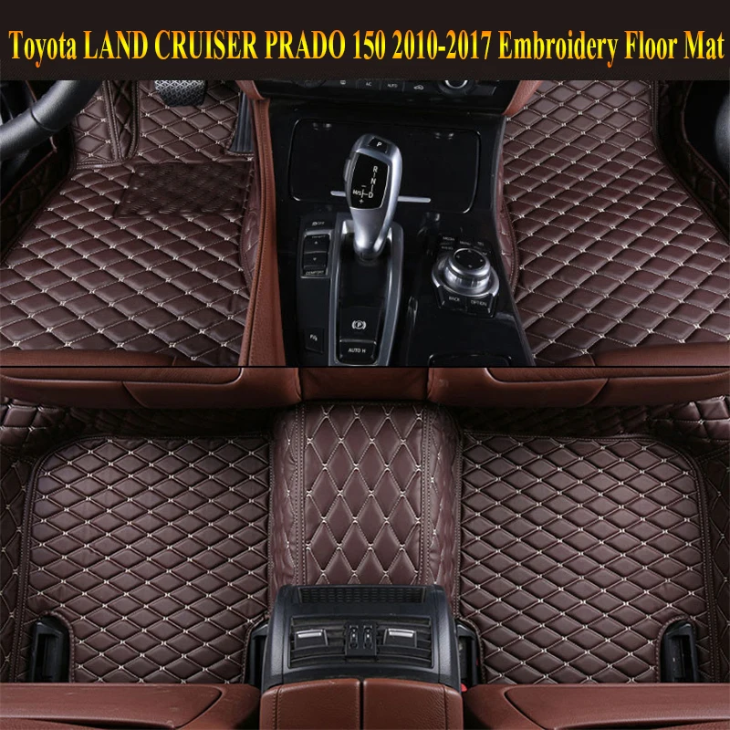 

Floor Mats For Toyota LAND CRUISER PRADO 150 2010-2017 Foot Carpets pad mat Step Embroidery Leather Interior heavy duty carpet