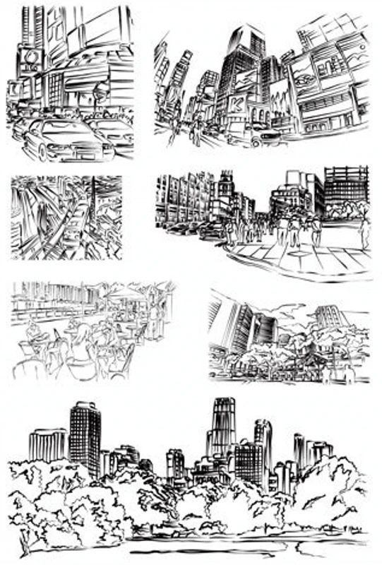 

Craft City Scene Transparent Clear Silicone Stamp/Seal for DIY Scrapbooking/photo Album Decorative Clear Stamp Sheets F4056