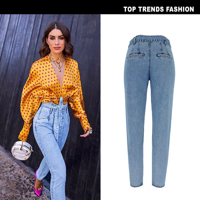 Новинка, нерегулярные рваные джинсы для женщин, смягчающие джинсы-карандаш с высокой талией, обычные джинсы, женские брюки, джинсы для мам