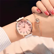 2019Women Fashion PU Leather Watch Wristwatch Quartz An-alog Business Casual watch Simple and elegant
