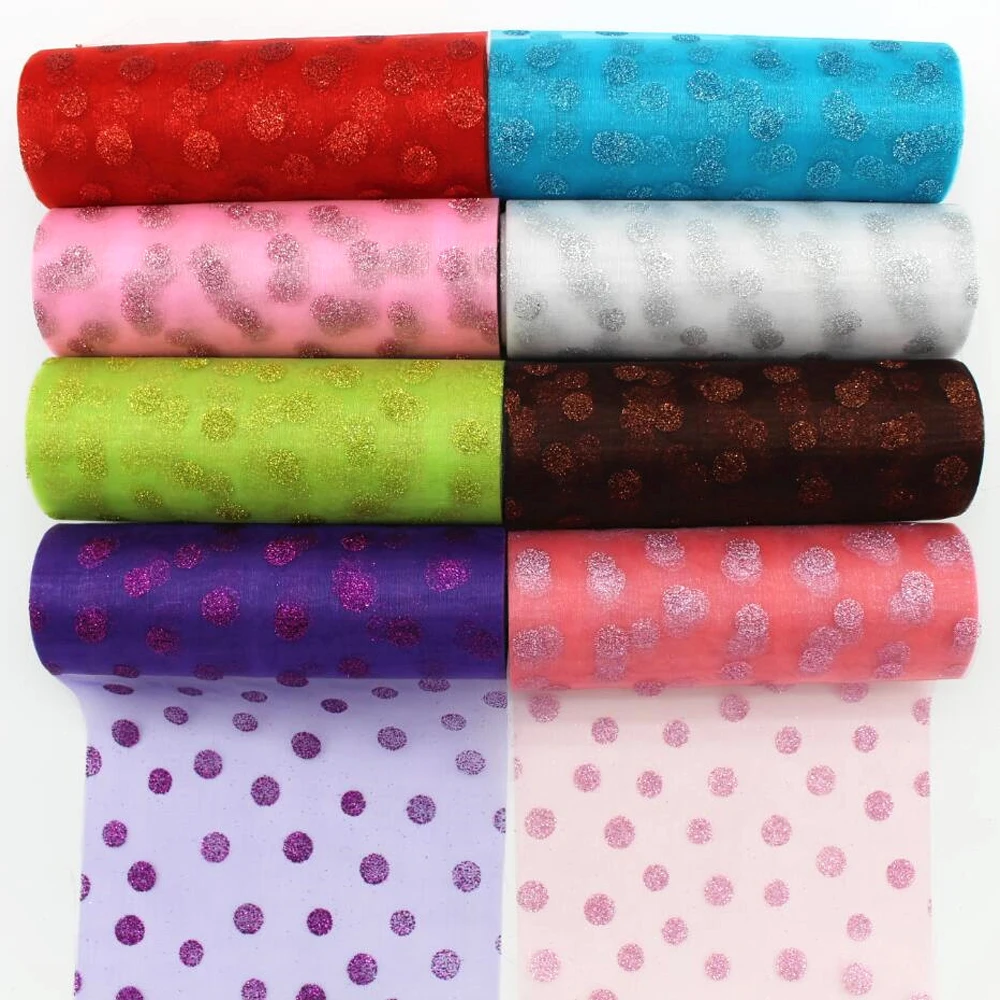 

10 yards / roll bright dot / dusting tulle roll ribbon 15cm DIY handmade material pettiskirt wedding new decoration Bud silk