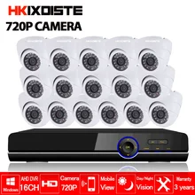 16CH 1MP HD AHD CCTV Camera 720P 24 Leds Day Night Video Indoor Security Camera System Home Surveillance 16ch 1080P AHD DVR Kits