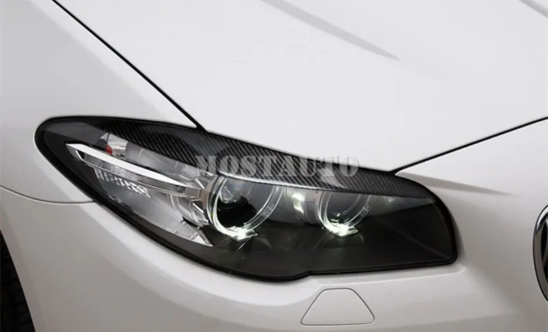 Для BMW 5 серия F10 F11 углеродное волокно фара глаз крышка бровей Обложка 2011- 2 шт