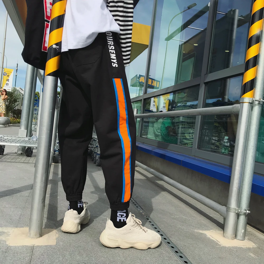 Fashion Casual Men's Cropped Trousers Autumn New M-2XL Color Matching Loose Beam Pants Black Red Personality Youth Popular Fashion Casual Men's Cropped Trousers Autumn New M-2XL Color Matching Loose Beam Pants Black Red Personality Youth Popular