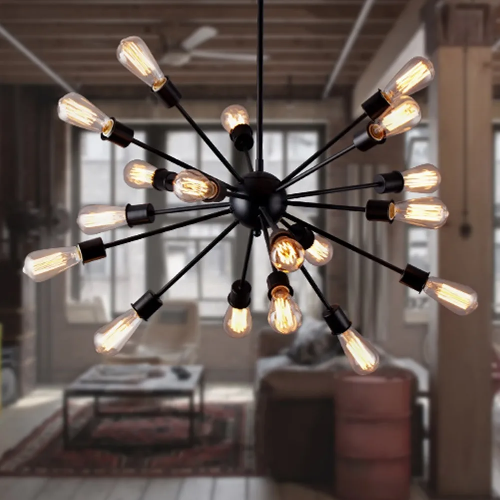Винтажный подвесной светильник Эдисона E27 12/15/18/20 головок|restaurant bar lighting|pendant lightsloft