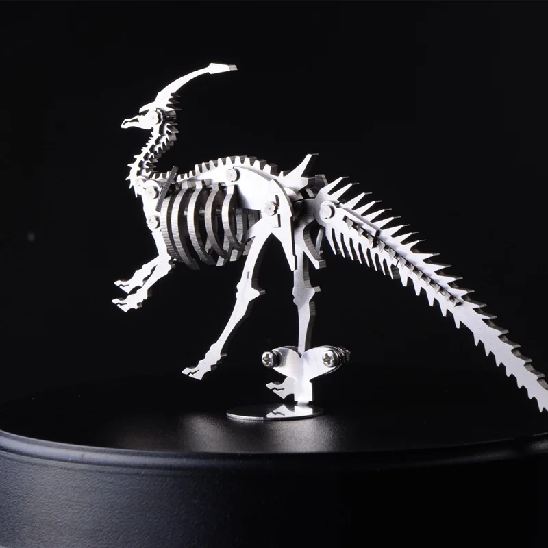 3 для 2 Parasaurolophus 3D Сталь металла подвижность суставов Миниатюрная модель Наборы головоломки Игрушечные лошадки образования мальчик