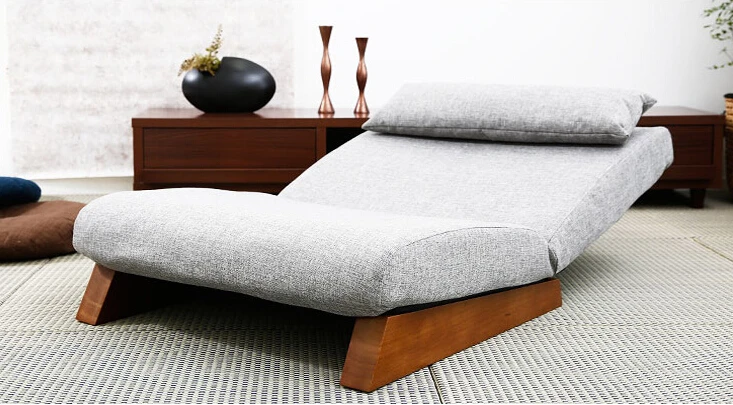 Floor Folding Single Seat Sofa Bed Modern Fabric Japanese Living Room Furniture Armless Lounge Recliner Occasional Accent Chair
