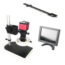 8X-130X C-Mount lens Remote contorl 13MP 720P 60FPS HDMI VGA industry digital video microscope camera+8LCD Monitor display 13mp hdmi vga outputs industry microscope camera 8x 100x magnification adjustable zoom c mount lens glass
