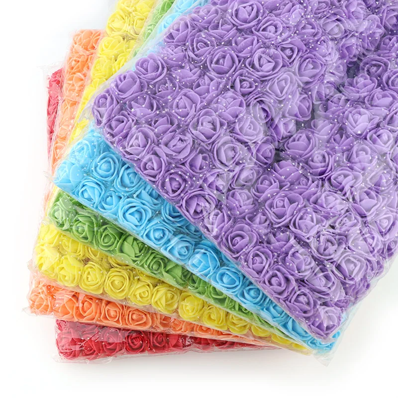 144pcs 2cm Mini Foam Rose Artificial Flowers For Home Wedding