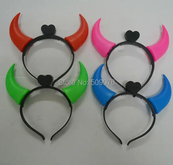 10 шт./лот принцесса Обувь для девочек дьявола рога заставку свет мигает день рождения событие Свадебные Головные Уборы Хэллоуин