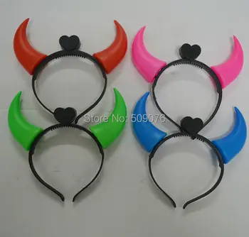 

Free shipping 10pcs/lot Princess Girls Devil Horn Headband Light LED Flashing Birthday Event Party Wedding Headwear Halloween