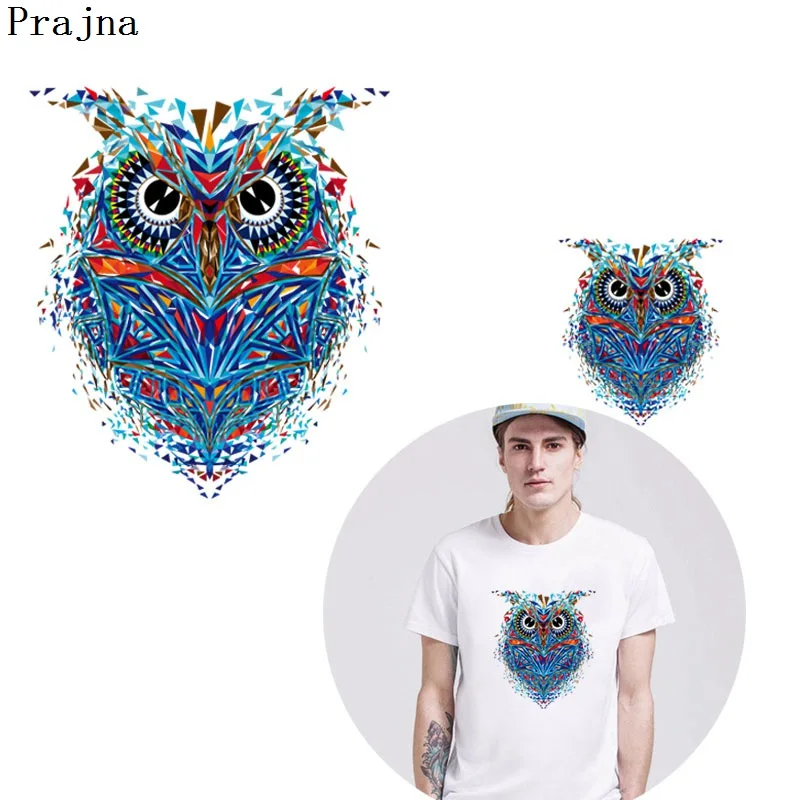 

Prajna Vinyl Iron Sticker Iron On Transfer Printing Heat Transfer Patch For Clothing Shirt Thermal Transfer Owl Animals Patches
